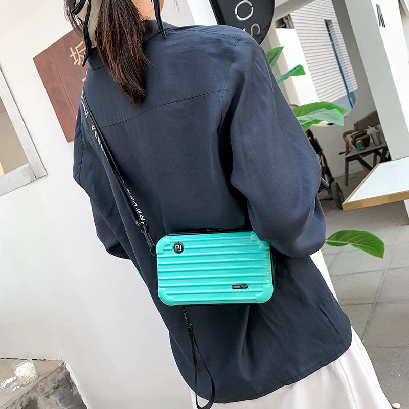 Luggage Small Bag Women's Crossbody Shoulder Personality Hand-Held Mini Suitcase-Style Box Small Square Women's Bag