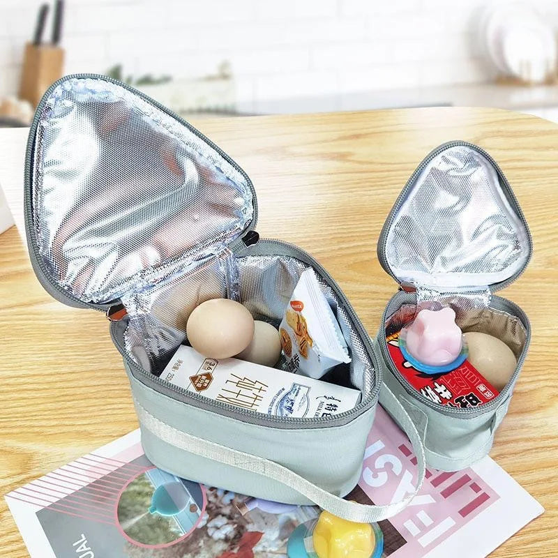 Breakfast Insulation Thermal Bag Small Triangular Rice Ball Lunch Box Bags Cute Portable Food Bento Fresh Pouch for Women Kids