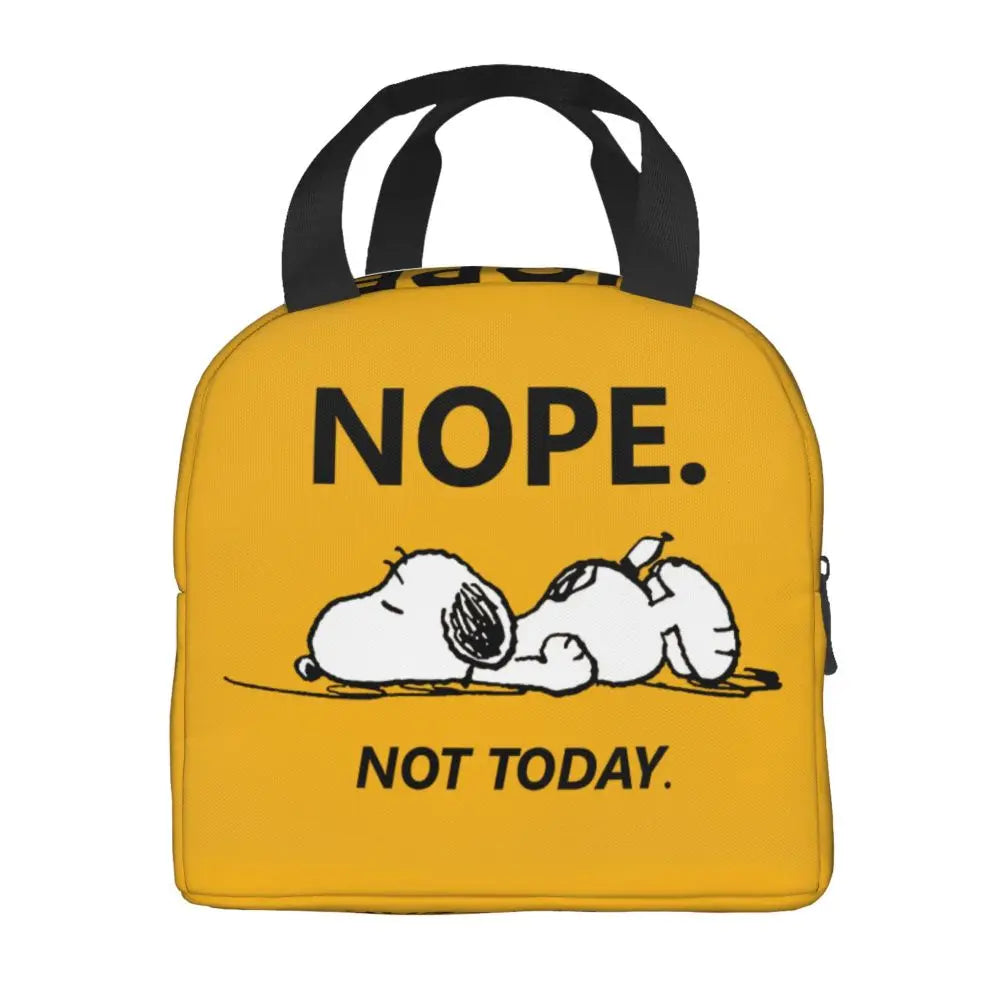 Custom Funny Cartoon Snoopy Lunch Box Waterproof Thermal Cooler Food Insulated Lunch Bag Kids For Kids Portable Picnic Tote Bags