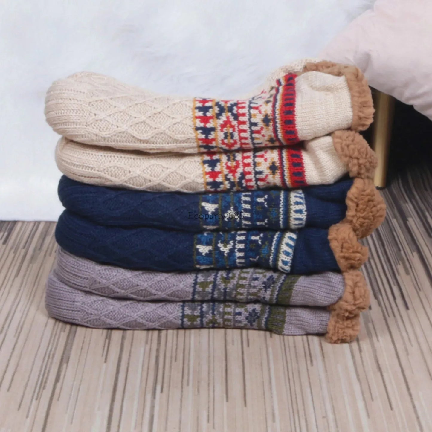 2024 New Winter Warm Floor Socks Home Fleece Slipper Women Men Snow Socks Sleep Carpet Socks Slippers Socks Non-slip Yoga Socks