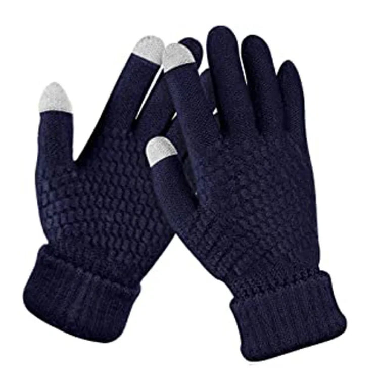 New Women Plush Thicken Touch Screen Gloves Adult Soft Warm Fleece Lined Knit Gloves Female Elastic Cuff Texting Gloves Unisex