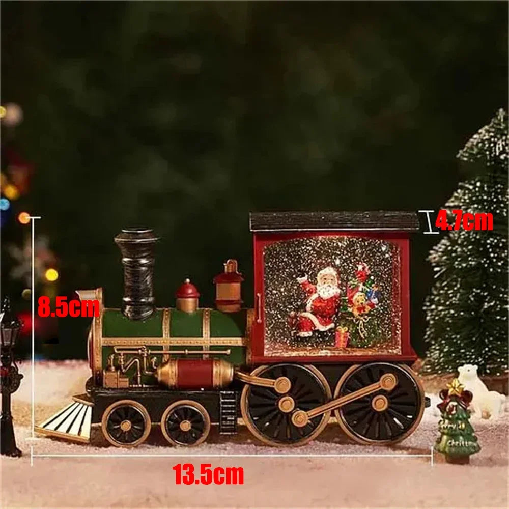 2024 Christmas Gift Train Crystal Ball Ornament Christmas Gift Christmas Eve Decoration Lighting Train Box CrystalBall Ornaments