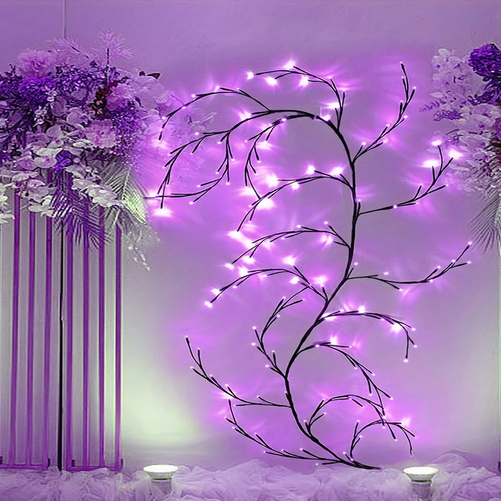 USB Flexible Willow Vine Light Home Wedding Decorations DIY Rattan Tree Luminous Branch Light Wall Fireplace Party Bedroom