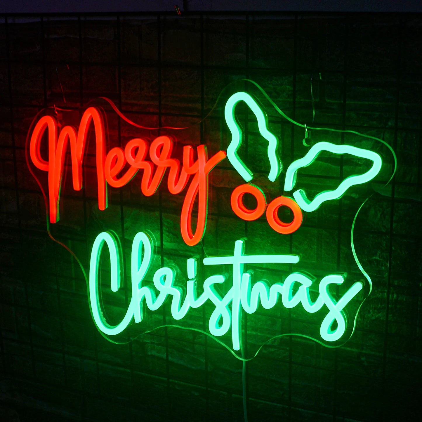 Merry Christmas Neon Sign Red Green LED Lights With Small Decor Dimmable Room Decoration For Festival Home Party Wall Lamp Signs