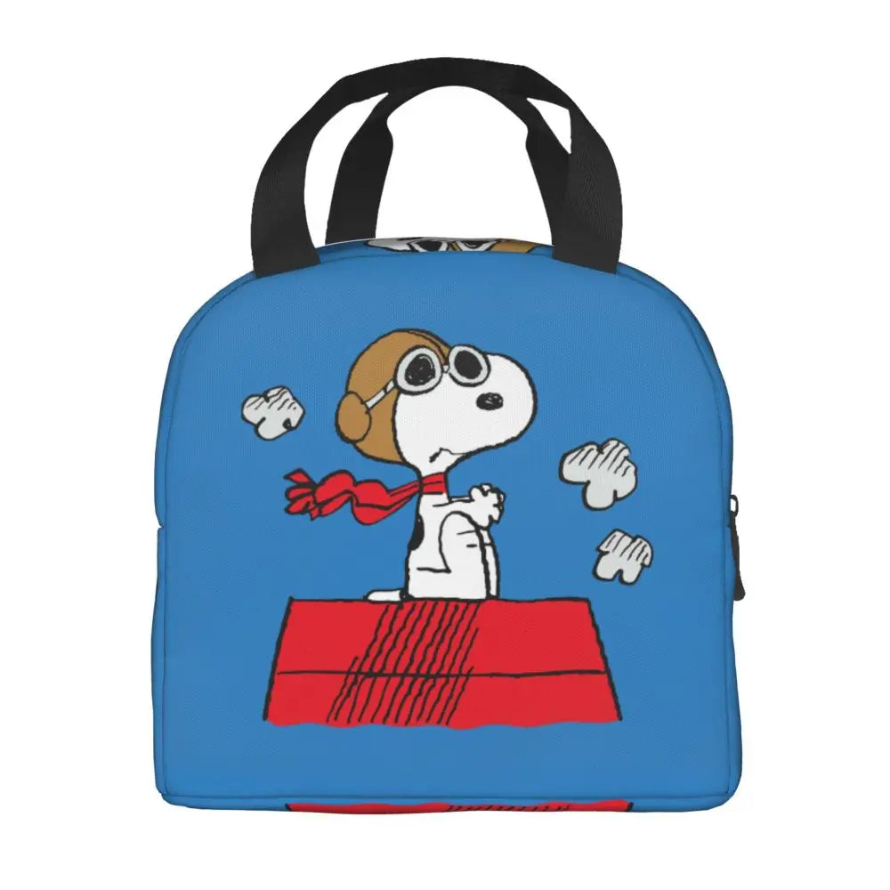 Custom Funny Cartoon Snoopy Lunch Box Waterproof Thermal Cooler Food Insulated Lunch Bag Kids For Kids Portable Picnic Tote Bags