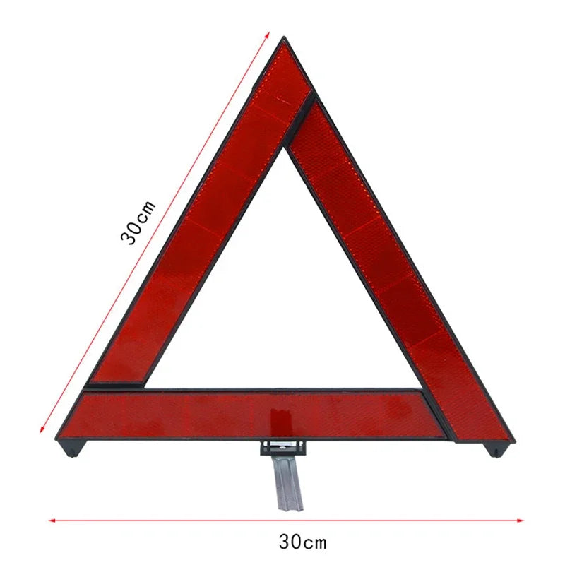 Car Tripod Folded Stop Sign Reflector Car Emergency Breakdown Warning Tool Triangle Red Reflective Safety Hazard Car Accessories