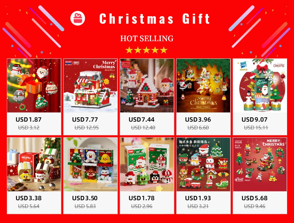 Christmas Tree Bricks Constructor Set for Adults Children Toys Animal Mini Particles Building Blocks Assembled Bricks Toy Gifts