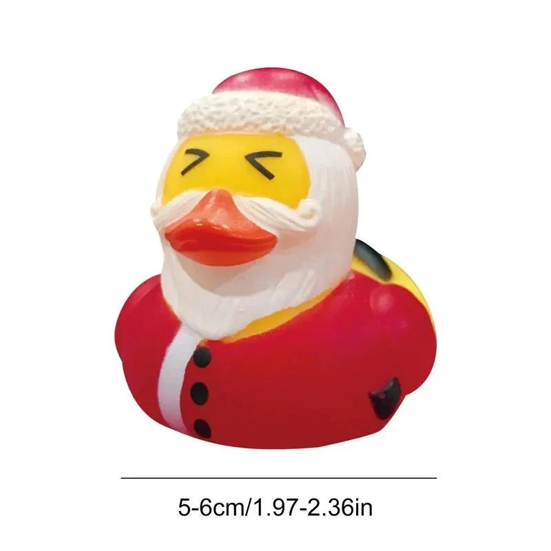 6-24pcs Christmas Rubber Ducks 2.5 Inch Assorted Rubber Ducks with Various Christmas Characters Novelty Rubber Duck Toys