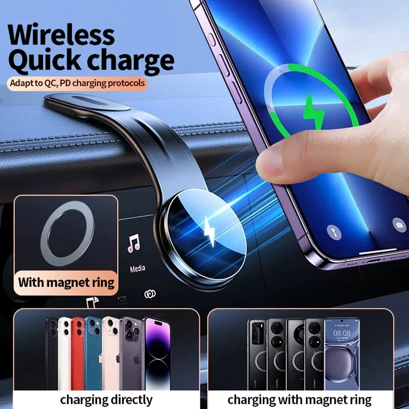 15W Wirelss Charger Holder Magnetic Car Phone Holder Foldable Car Cell Support Portable Charger Fast Charge Mount For BMW F10