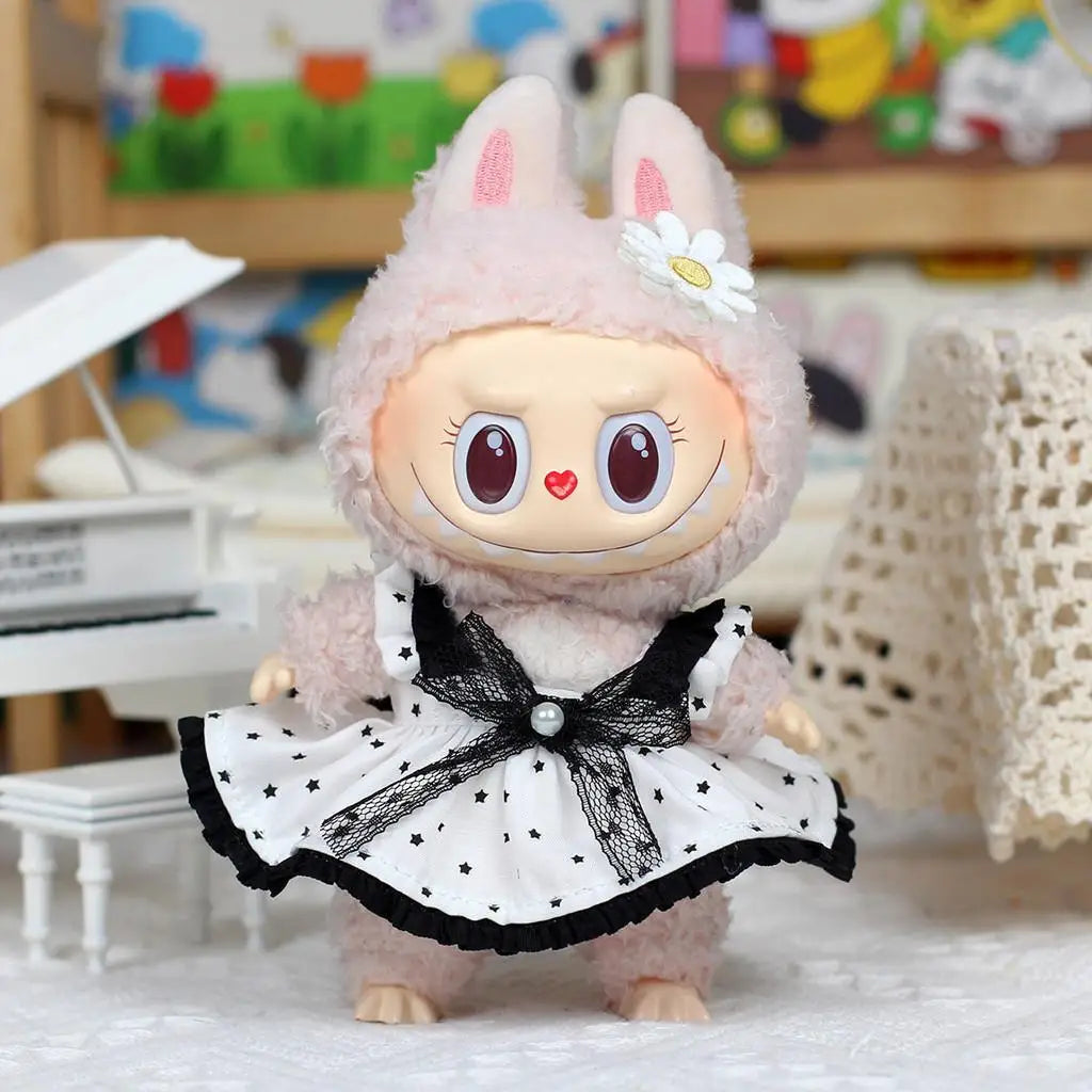 For 17cm Labubu baby clothes series doll clothes Macaron for Modern style of labubu outfit