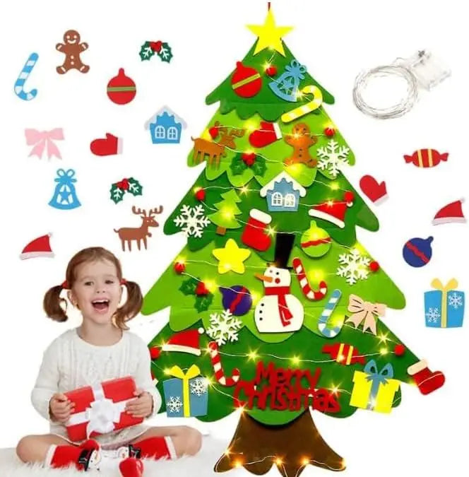 DIY Felt Christmas Tree Christmas Decoration for Home Navidad 2022 New Year Christmas Ornaments Santa Claus Xmas Kids Gifts