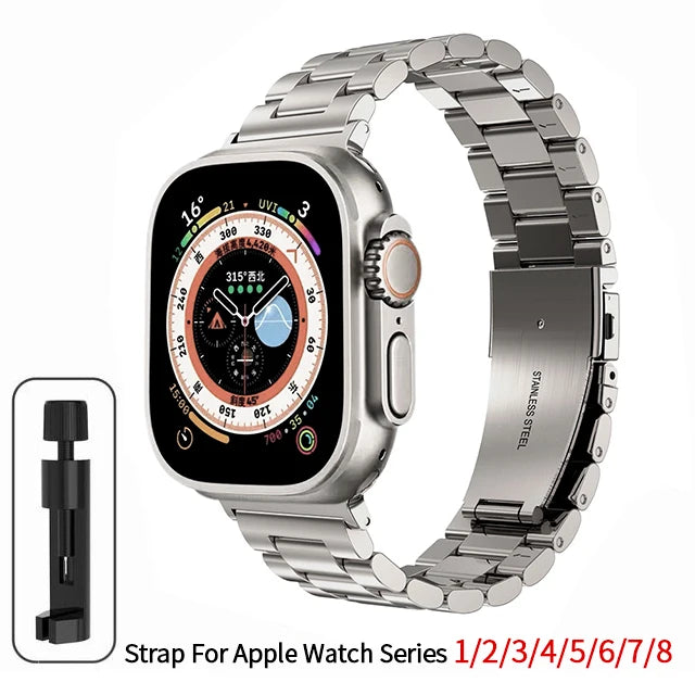 Stainless Steel Strap For Apple Watch Band 45mm Ultra 49mm 41mm 40mm 44mm Strap Metal Bracelet For Iwatch Series 9 10 46mm 42mm