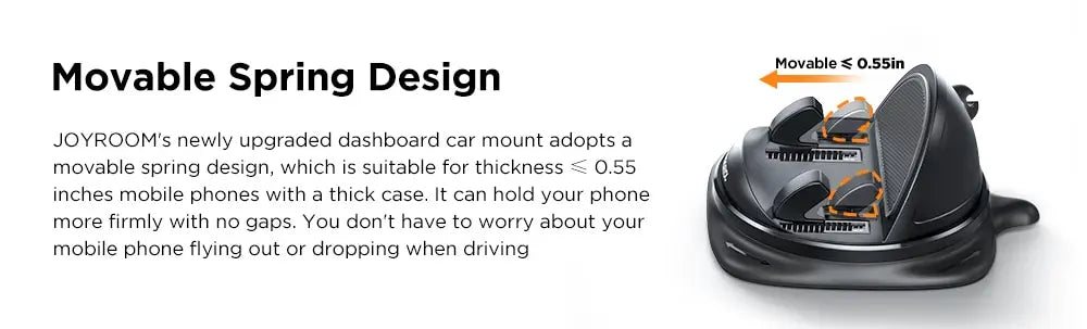 Joyroom Dashboard Car Phone Holder Universal Upgraded Reusable Silicone Phone Mount for Car Dash Anti-Slip Pad Mat Phone Holder