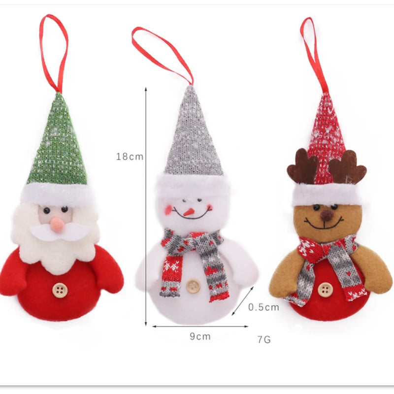 2023 Happy New Year Xmas Ornaments Diy Xmas Gift Santa Claus Snowman Tree Pendant Doll Hang Decorations for Navidad Home Decor