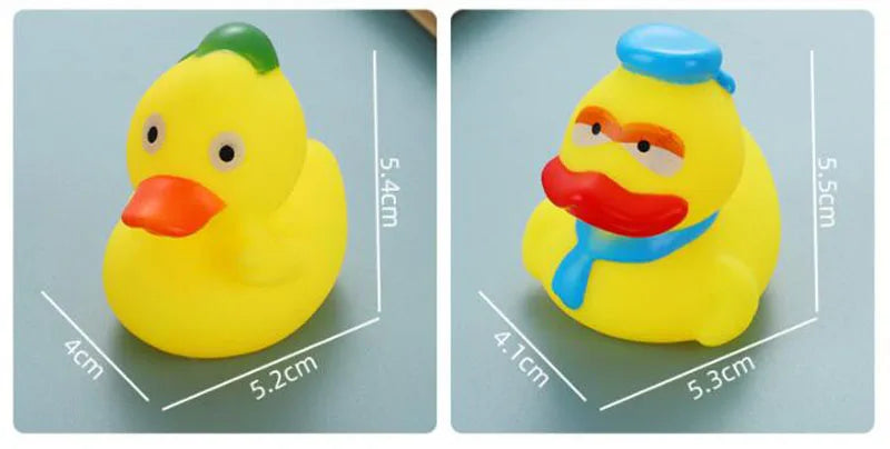 1pcs Baby Cute Duck Bath Toys Rubber Yellow Ducks Washing Swimming Toddler Toys Squeeze Sound Kids Wash Play Funny Gift