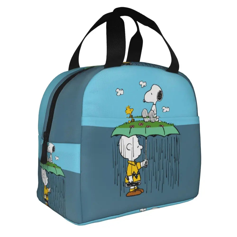 Custom Funny Cartoon Snoopy Lunch Box Waterproof Thermal Cooler Food Insulated Lunch Bag Kids For Kids Portable Picnic Tote Bags