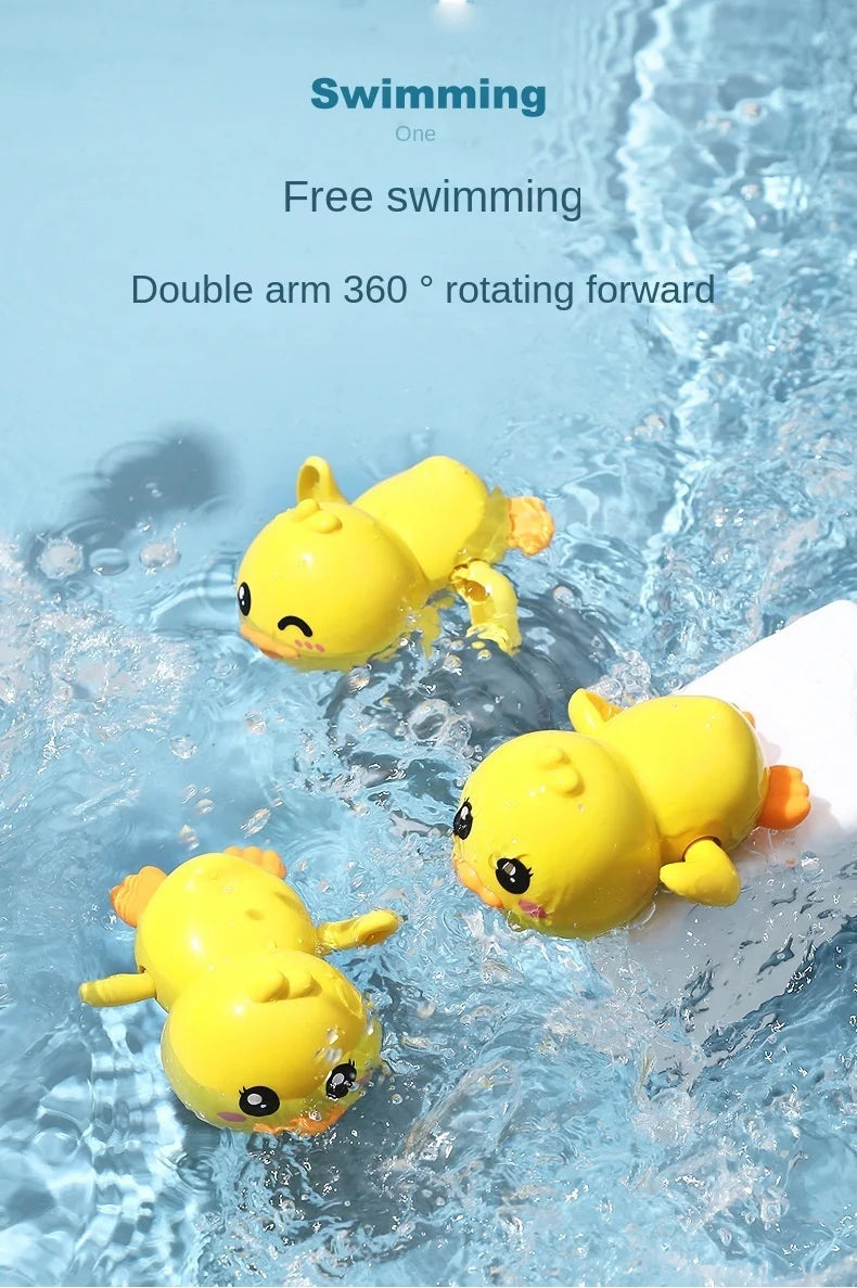 Baby Bath Toys Swimming Bathing Ducks Water Game Cartoon Animal Whale Turtle Classic Clockwork Toys For Toddler 12 24months