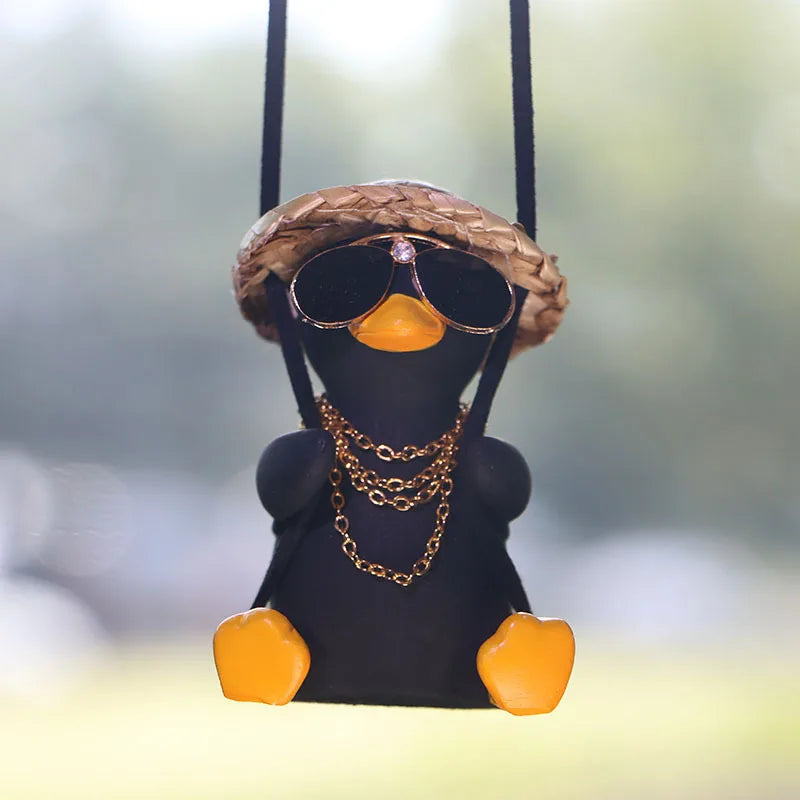 Swinging Duck Car Pendant Cute Guitar Coke Duck Auto Rearview Mirror Hanging Ornaments Interior Decoraction Car Accessories