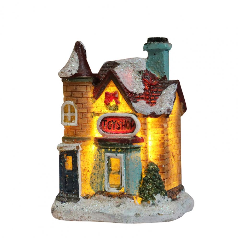 House Figurine Christmas Resin Wear Resistant Tiny Resin House Village Miniature Model   Xmas Decoration  for Wedding