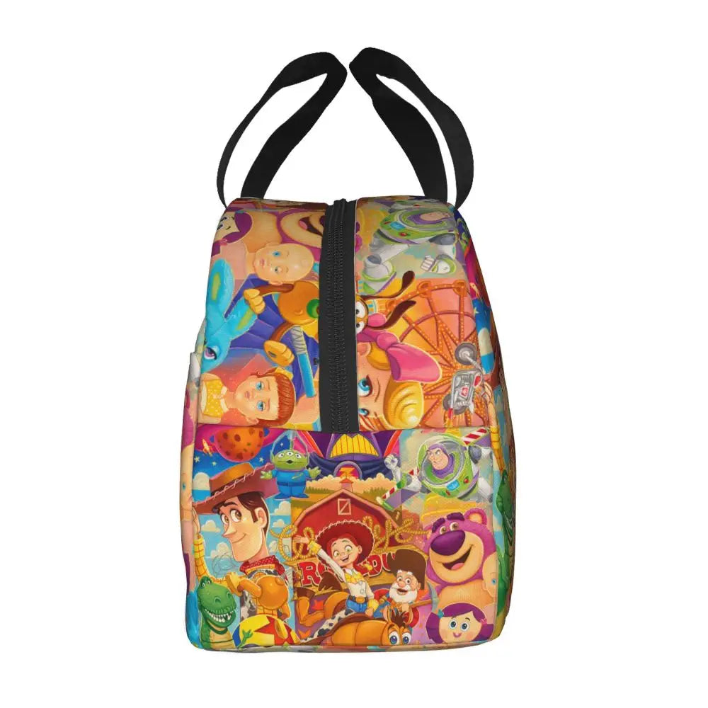 Custom Toy Story Buzz Ranger Suit Insulated Lunch Bag Reusable Thermal Cooler Bento Box For Women Food Container Tote Bags