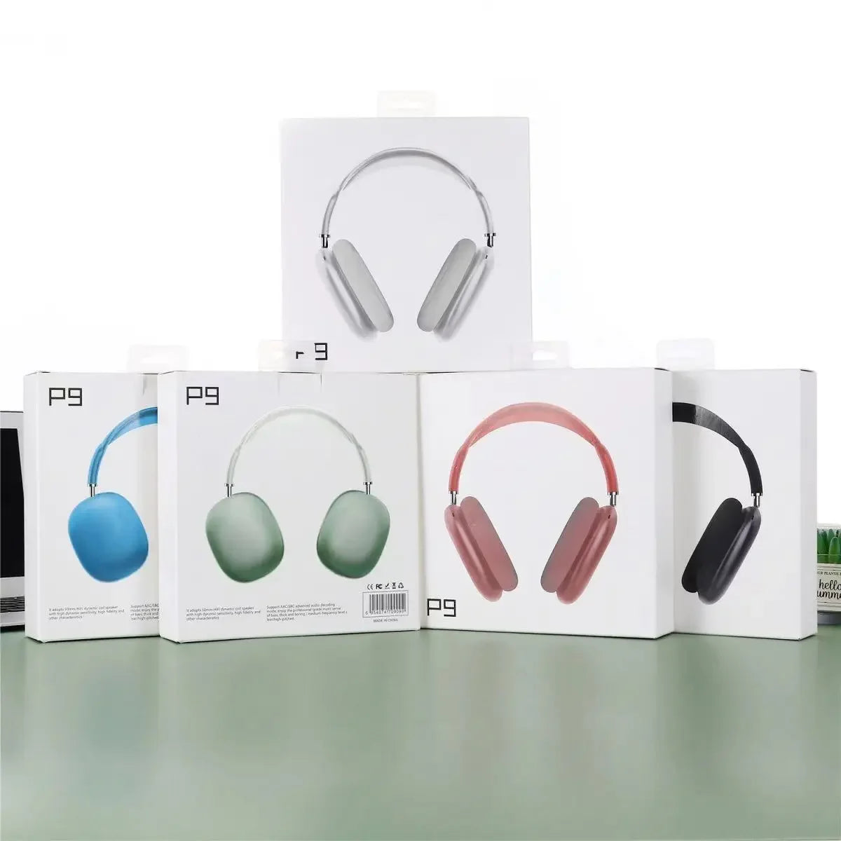 New P9 Wireless Bluetooth Headphones Noise Cancelling with Microphone Pods Over Ear Sports Gaming Headset for Apple iPhone