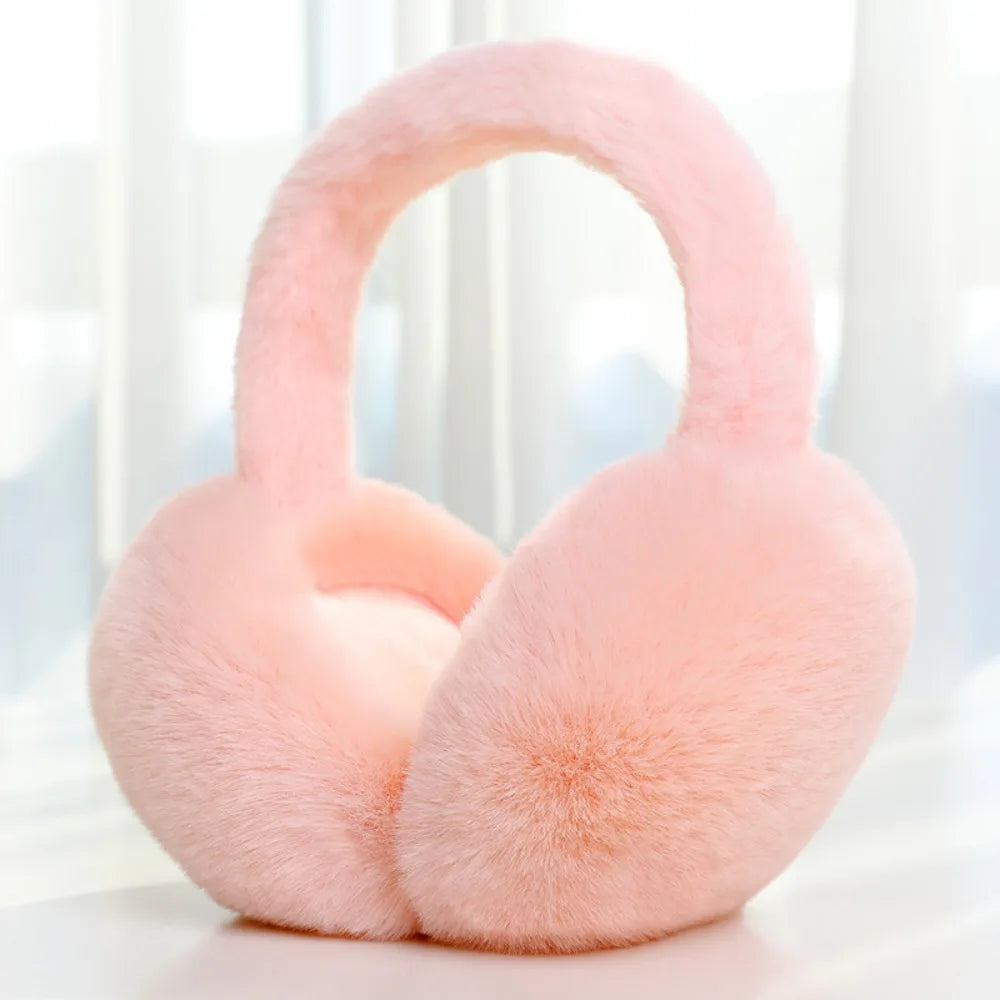 1PC Solid Color Soft Plush Ear Warmer Winter Warm Earmuffs Fashion  Ear Cover Outdoor Cold Protection Ear-Muffs Folding Earflap