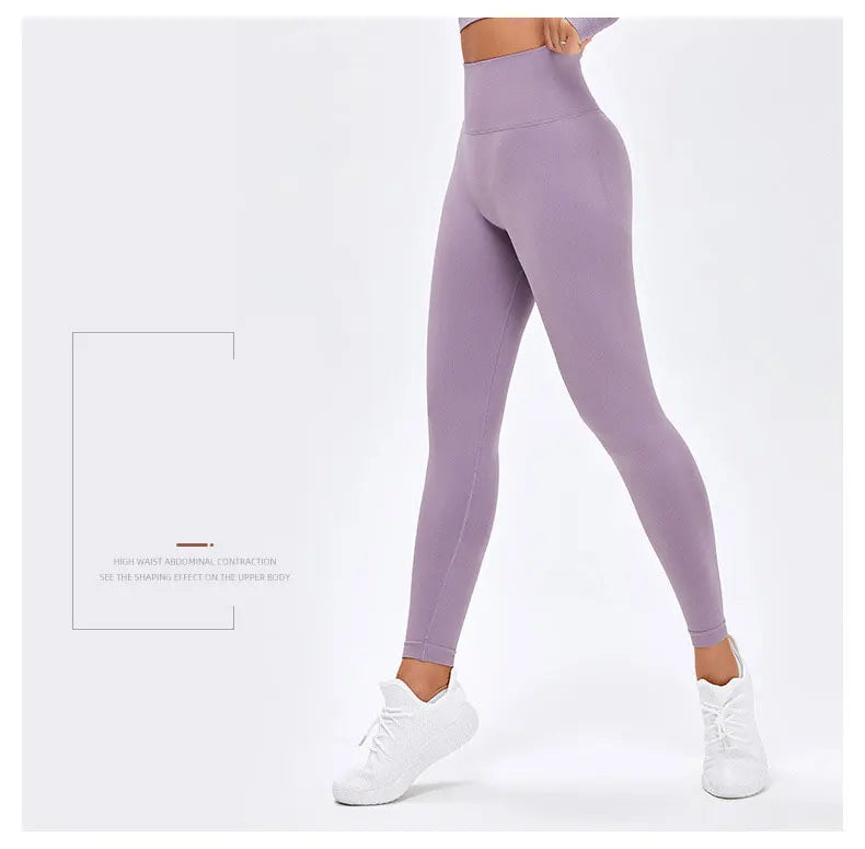 Seamless High Waist Nude Yoga Pants Women's Honey Peach Hip Lifting Tight Fitness Pants Quick Dried Exercise Push Up Yoga Pants