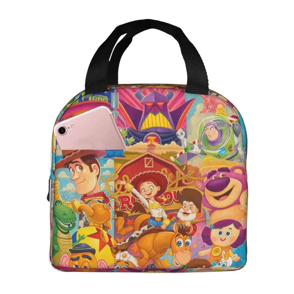 Custom Toy Story Buzz Ranger Suit Insulated Lunch Bag Reusable Thermal Cooler Bento Box For Women Food Container Tote Bags