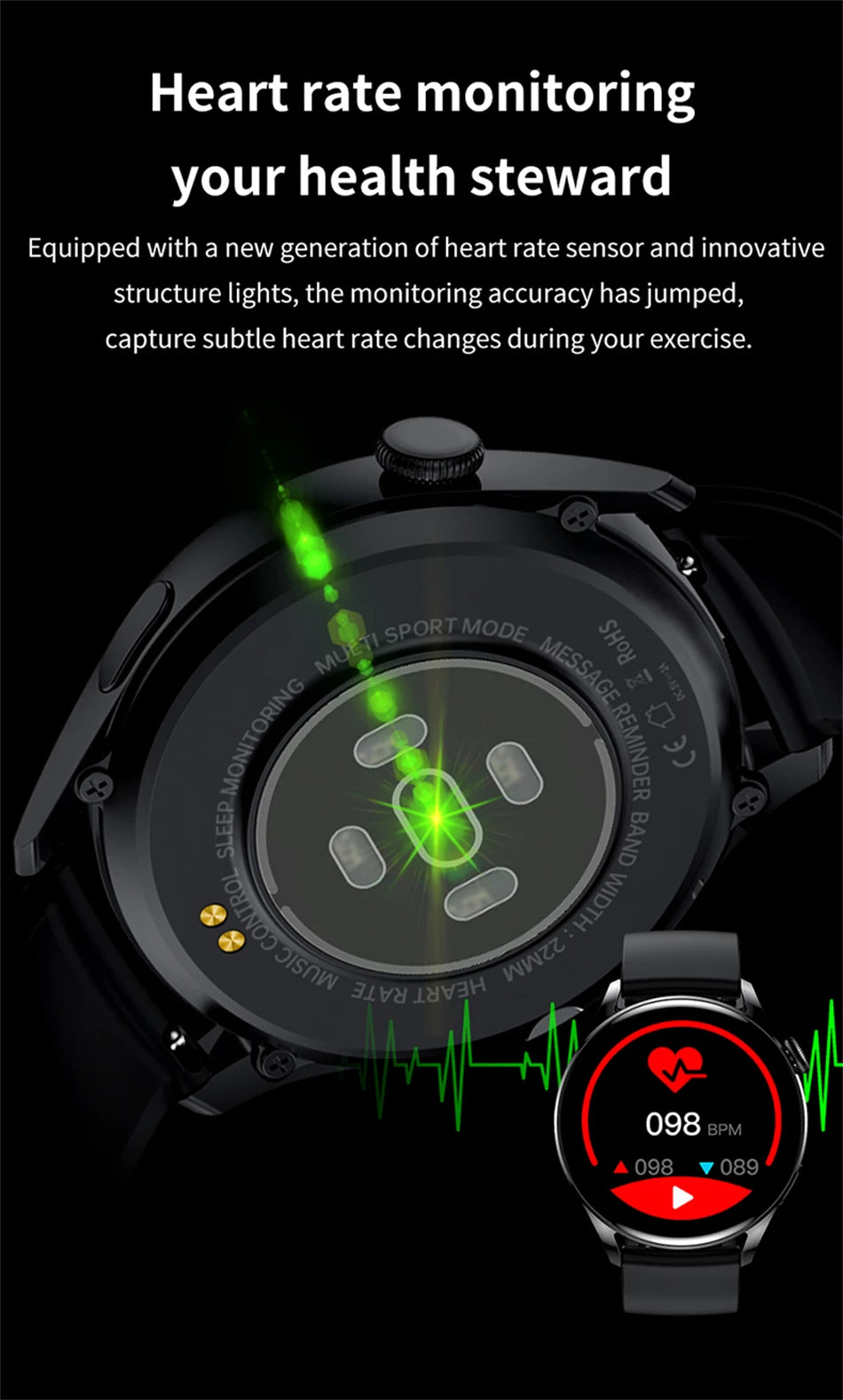 2024 New SmartWatch for Men Women Watches Amoled Bluetooth Call Sport IP67 Waterproof Heart Rate Sleep Smart Watch Pk Gt3 Pro