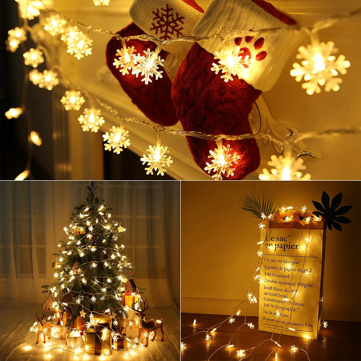 Christmas Santa Claus String Light Garland Xmas Tree Pendant Merry Christmas Decor for Home Noel Navidad Gift 2024 New Year 2025