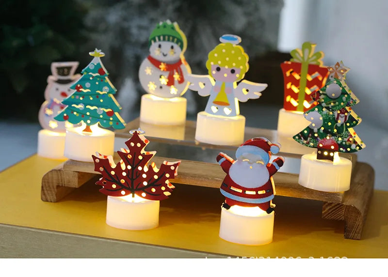 Christmas LED Light Snowman Santa House Luminous Cabin Merry Christmas Decor for Home Xmas Tree Ornaments Kids Gifts New Year