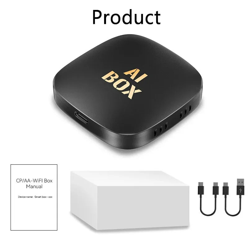 Android 13 Ai Box Wired to Wireless Carplay Android Auto Adapter WiFi For Youtube Nexflit Cars Smart Ai Box Bulit in Play Stroe