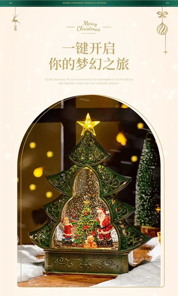 Christmas Gift Santa Tree Small Night Lamp Storm Lantern Decoration Decoration Creative Gift Set Bag