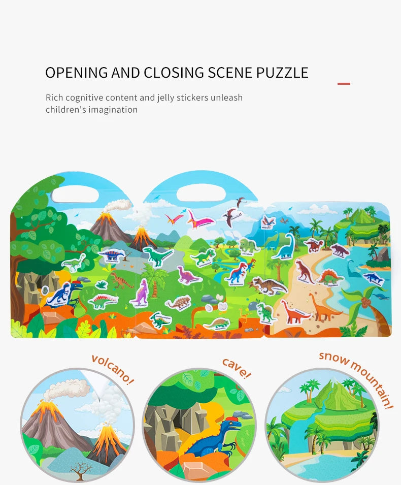 Early Childhood Education Scene Sticker Book Focus Cultivation Quiet Sticker Book Enlightenment Puzzle Cognitive Book For Kids