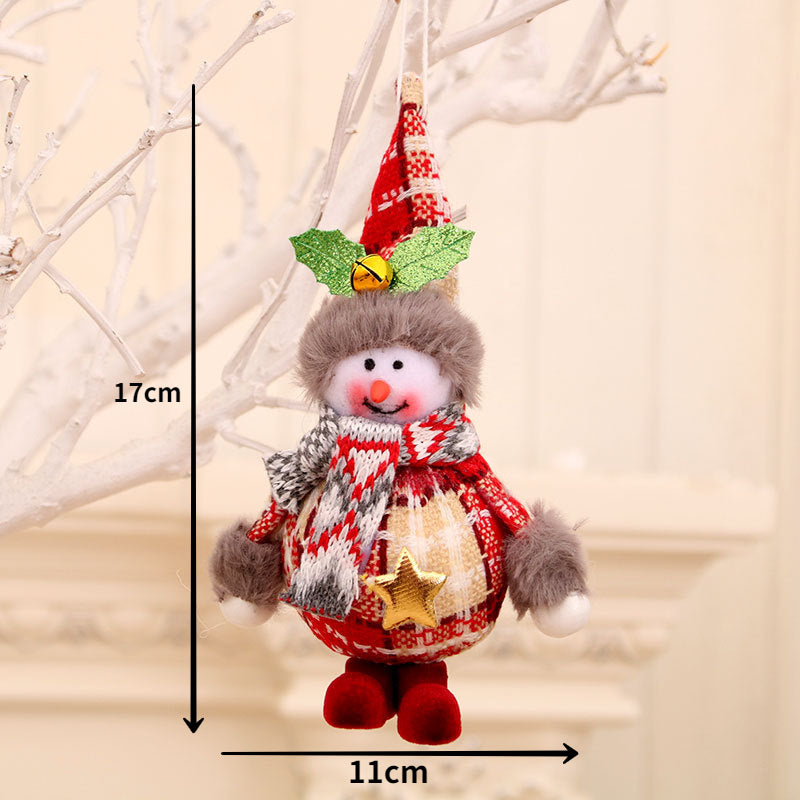 2023 Cute Christmas Santa Snowman Deer Doll Decoration Gift Doll Christmas Tree Hanging Ornament New Year Xmas Home Decoration