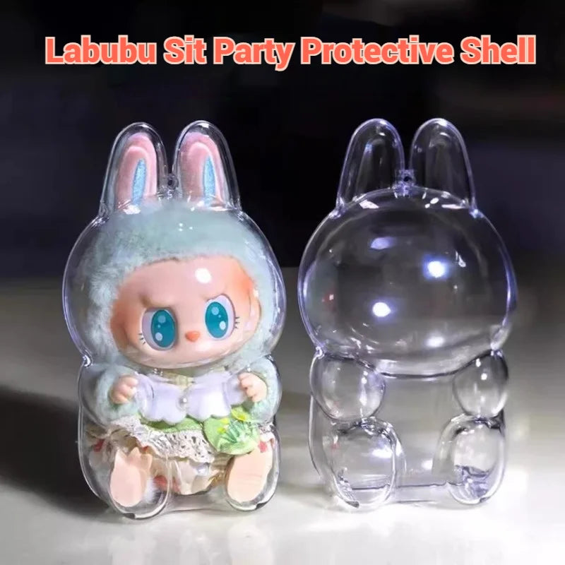 Pop Mart Labubu Keyring Protective Cover Labubu Keychain Action Figure Lububu Original Kids Toys Children Toy Christmas Gift