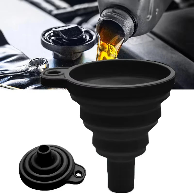 Engine Funnel Car Universal Silicone Liquid Funnel Washer Fluid Change Foldable Portable Auto Engine Oil Petrol Change Funnel