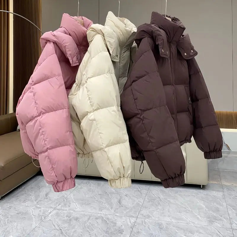 Korean Winter Jacket Women Parkas 2024 New Short Hooded Cotton Padded Jacket Casual Warm  Parka Female Outwear Ladies Top