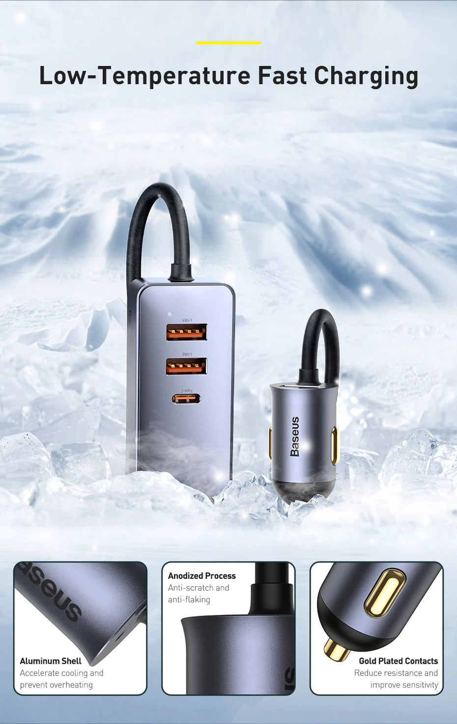 Baseus 120W PD Car Charger Quick Charger QC 3.0 PD 3.0 For iPhone 15 14 13 Samsung Type-C USB Charger Portable USB Phone Charger