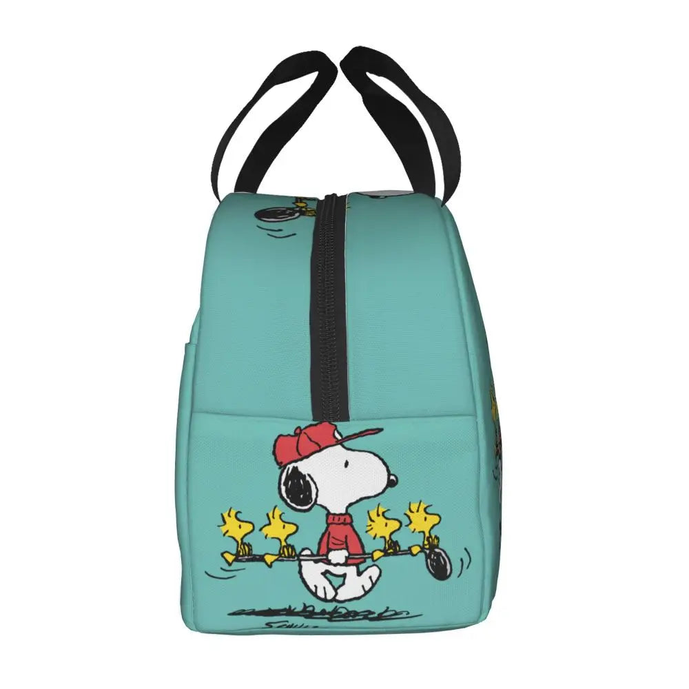 Custom Funny Cartoon Snoopy Lunch Box Waterproof Thermal Cooler Food Insulated Lunch Bag Kids For Kids Portable Picnic Tote Bags