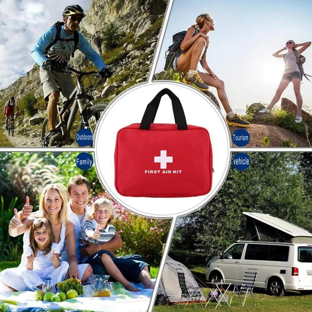 184pcs First Aid Kit, Multi-purpose Emergency Medical Supplies Portable Medical Bag, For Outdoor Hiking, Camping And More