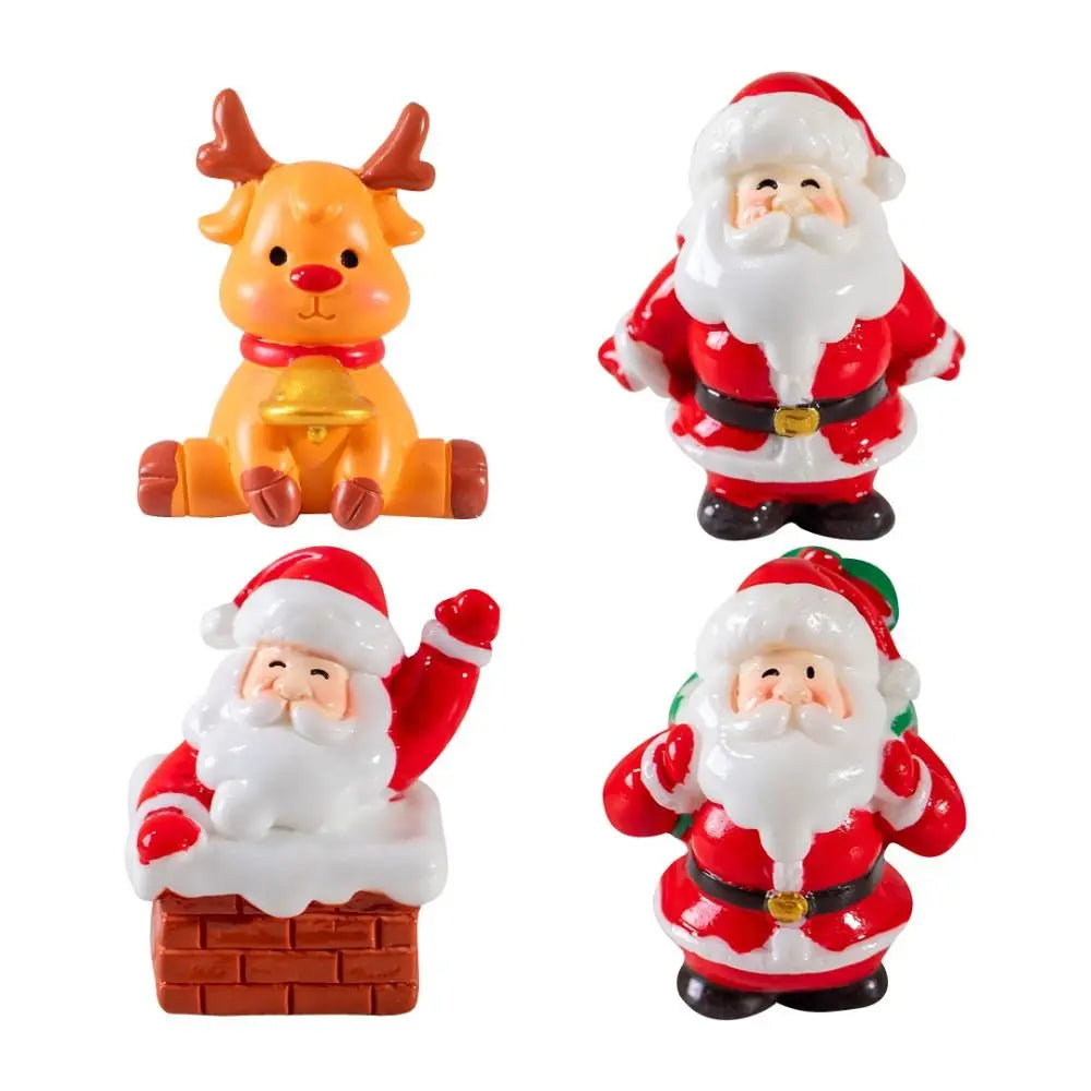 Christmas Miniature Snowman Santa Claus Fairy Garden Miniatures Fairy Figures Accessories Terrarium Figurines Decoration