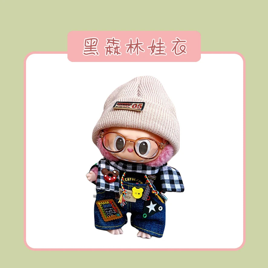 Hot Labubu Doll Clothes Fashion Clothes Hoodies For 17cm Doll Clothes Color Match Hoodies Dolls Accessories Cute Little Cloths