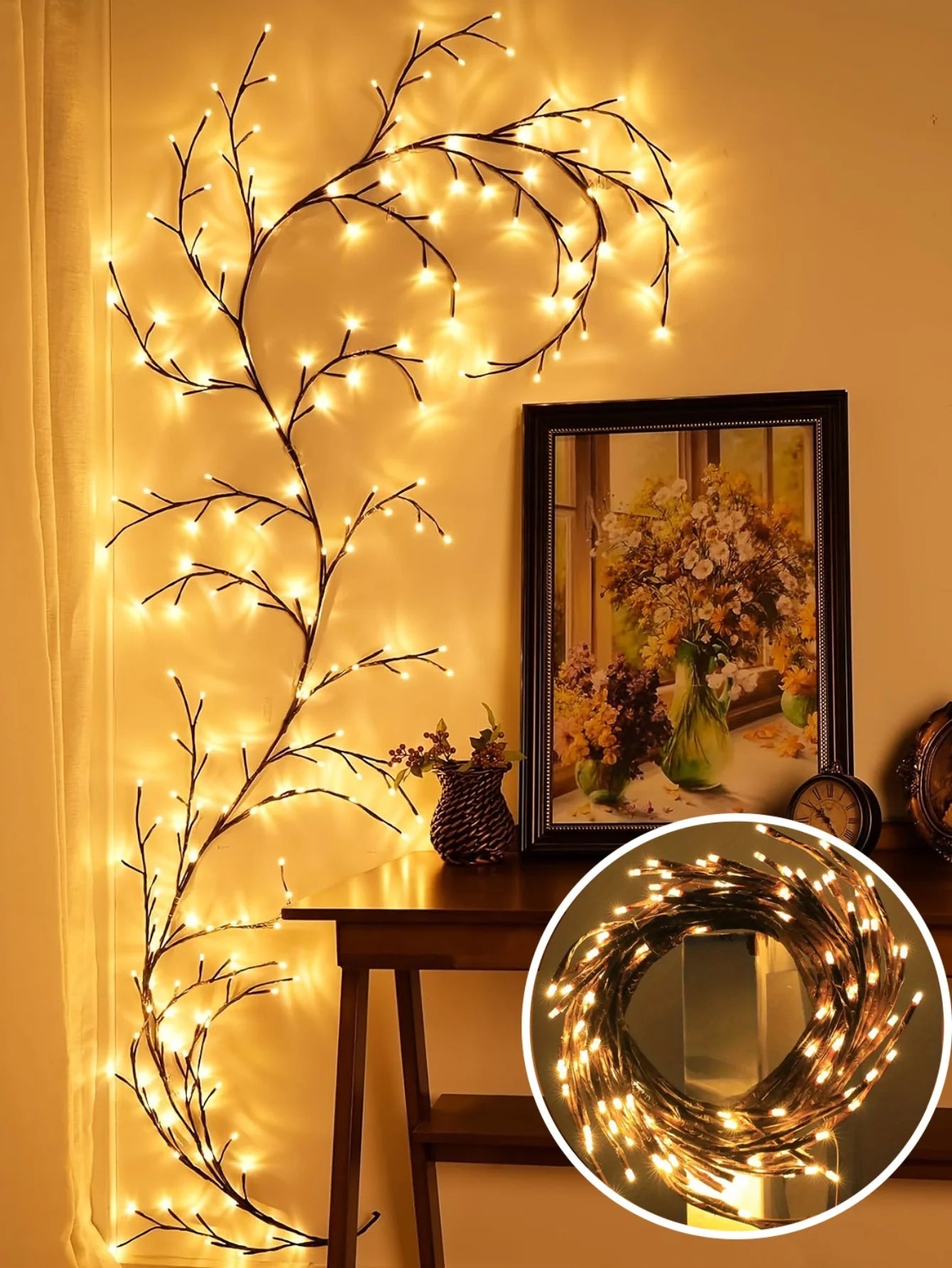 USB Flexible Willow Vine Light Home Wedding Decorations DIY Rattan Tree Luminous Branch Light Wall Fireplace Party Bedroom