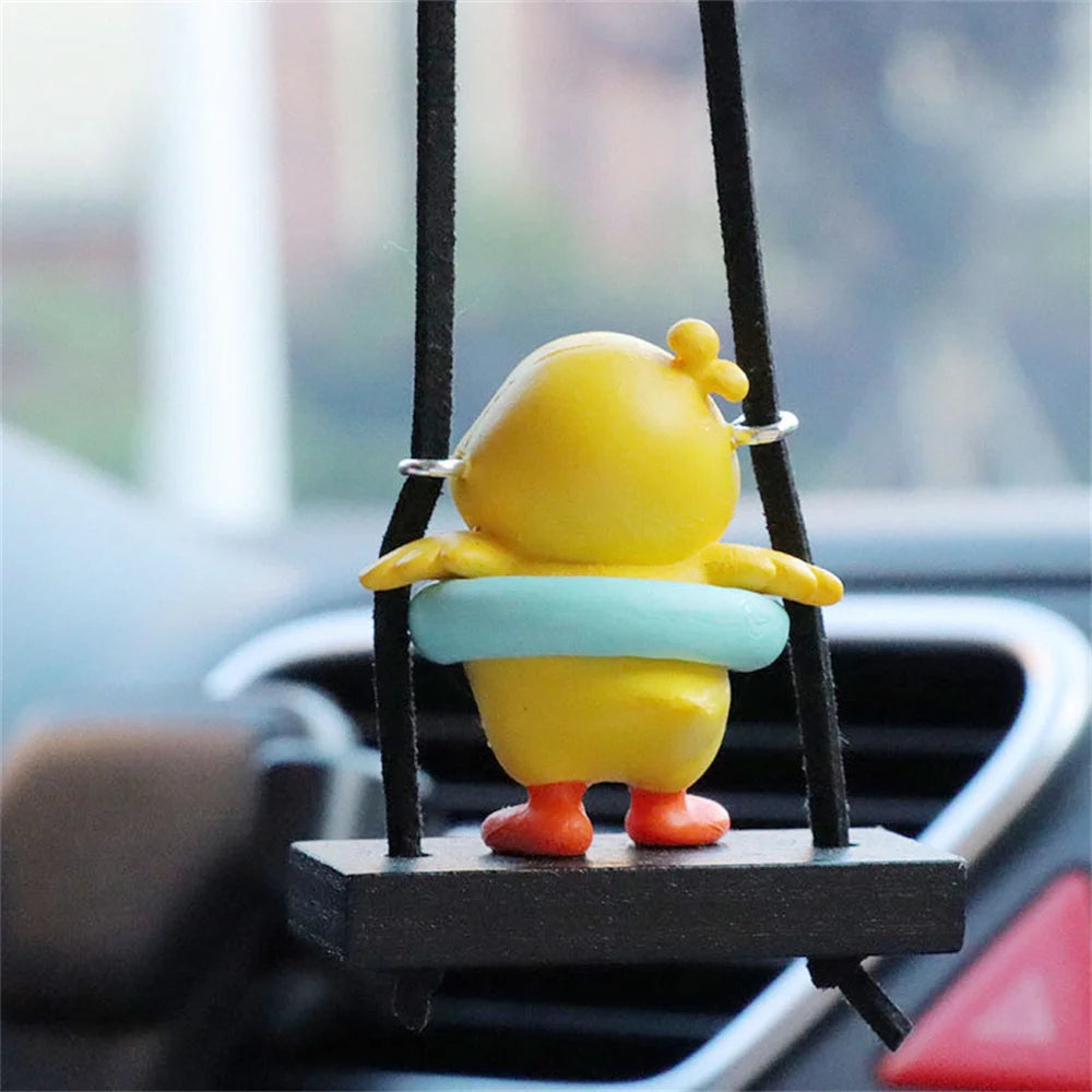 1/2/3PCS Little Yellow Duck Car Pendant Swing Duck Auto Rearview Mirror Hanging Pendant Car Ornaments Car Decorations Interior