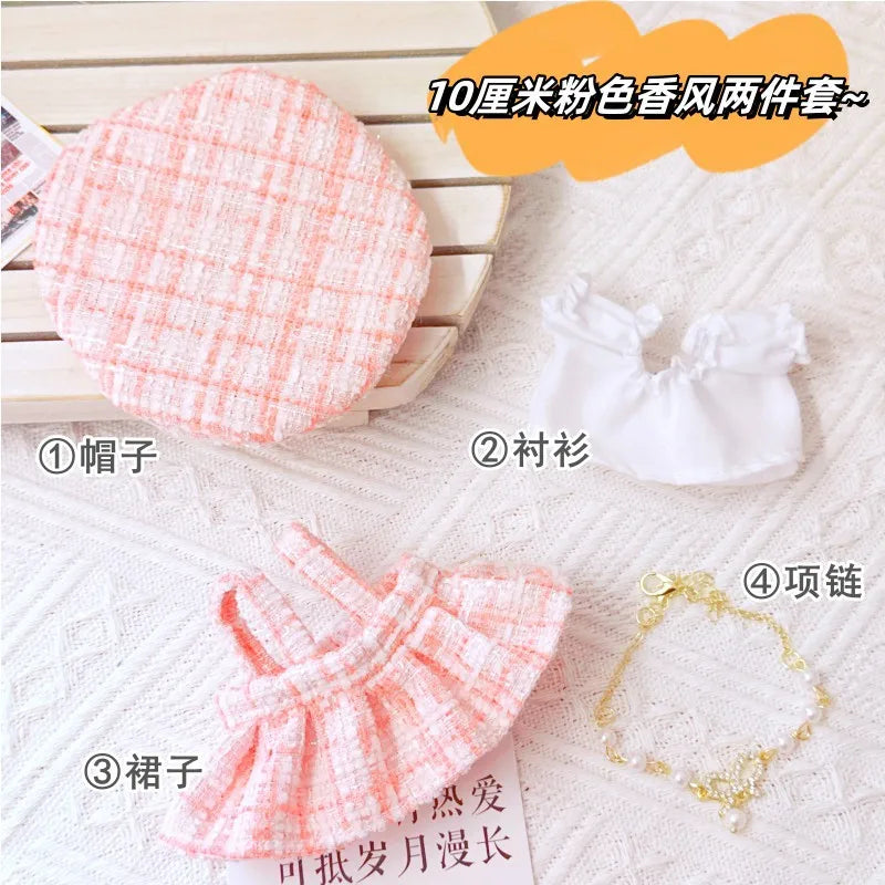 17cm Labubu Clothes Cute Mini Plush Doll's Outfit Accessories Suit Overalls Dress Hairpin for Labubu Dolls Fans Children Gift