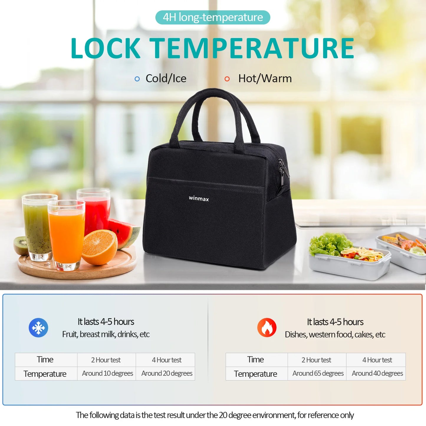 Lunch Box Thermal Bag Portable Waterproof Durable Wide Opening Suitable for Women's Work or Family Picnics