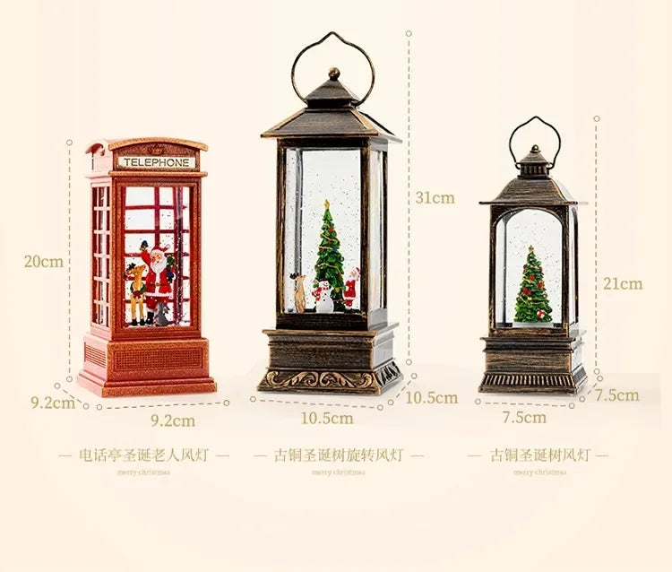 Christmas Gift Santa Tree Small Night Lamp Storm Lantern Decoration Decoration Creative Gift Set Bag