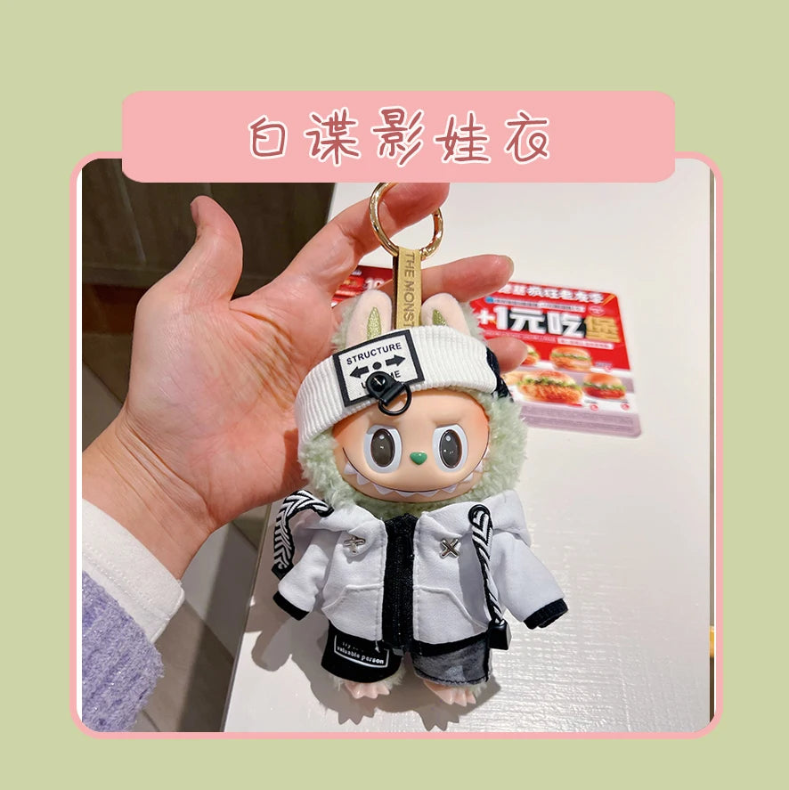 Hot Labubu Doll Clothes Fashion Clothes Hoodies For 17cm Doll Clothes Color Match Hoodies Dolls Accessories Cute Little Cloths