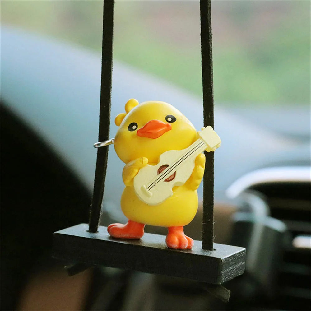 1/2/3PCS Little Yellow Duck Car Pendant Swing Duck Auto Rearview Mirror Hanging Pendant Car Ornaments Car Decorations Interior